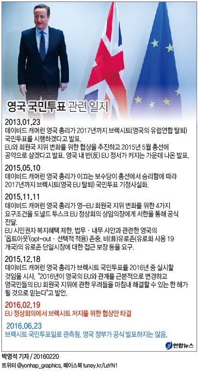 <그래픽> 영국 국민투표 관련 일지