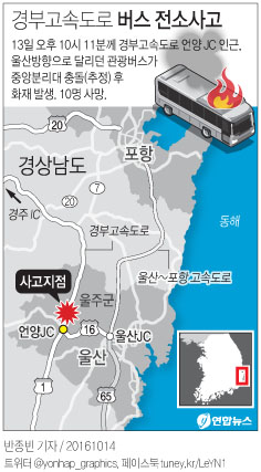 <관광버스 화재사고> "비상망치 어디 있느냐" 자욱한 연기 속 절규 - 3