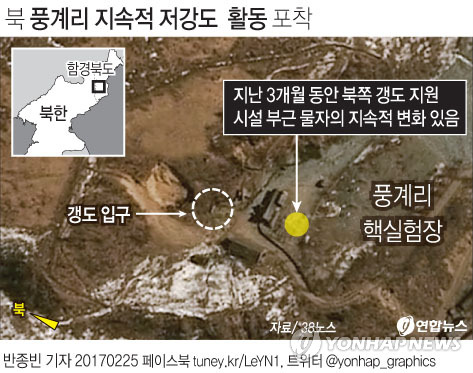 38노스 "北풍계리 지속적 저강도활동…추가 핵실험 대비 가능성" - 1