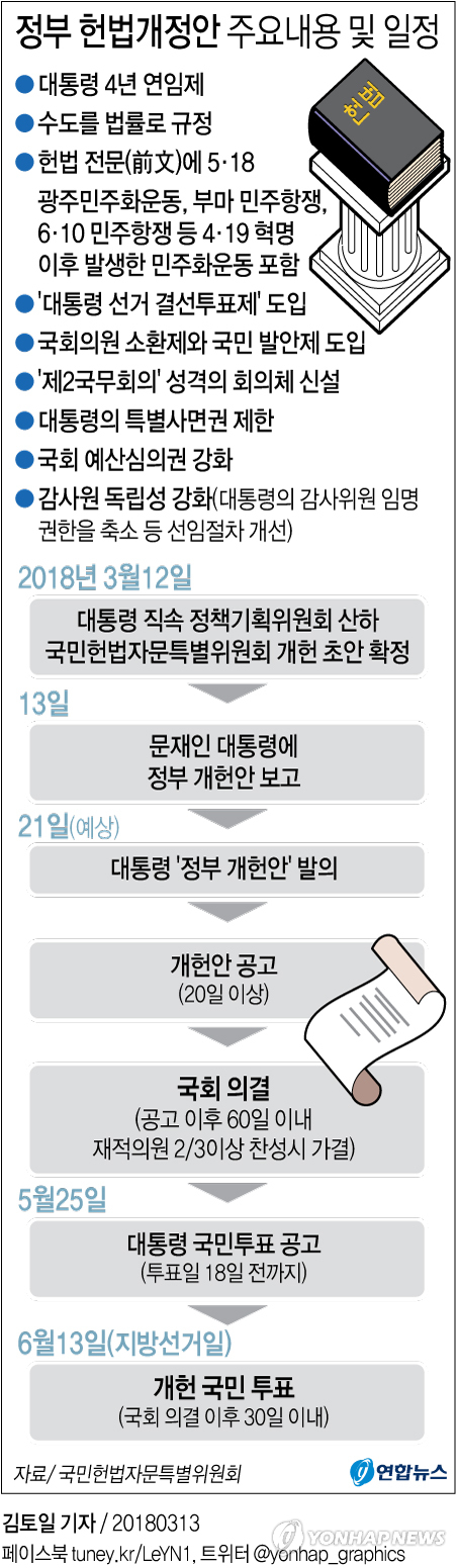 문 대통령에 보고된 정부 개헌안, 무엇이 담겼나(종합)1