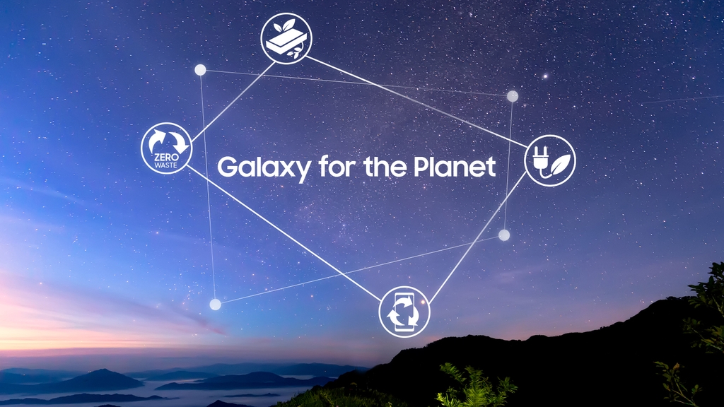 This photo provided by Samsung Electronics Co. on Aug. 12, 2021, shows "Galaxy for the Planet," the company's sustainable vision for the mobile business. (PHOTO NOT FOR SALE) (Yonhap)