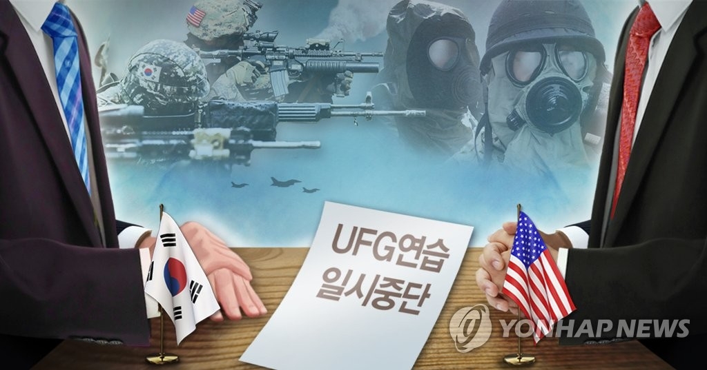 韓国と米国は定例の合同軍事演習の一時中止を決めた（コラージュ）＝（聯合ニュース）