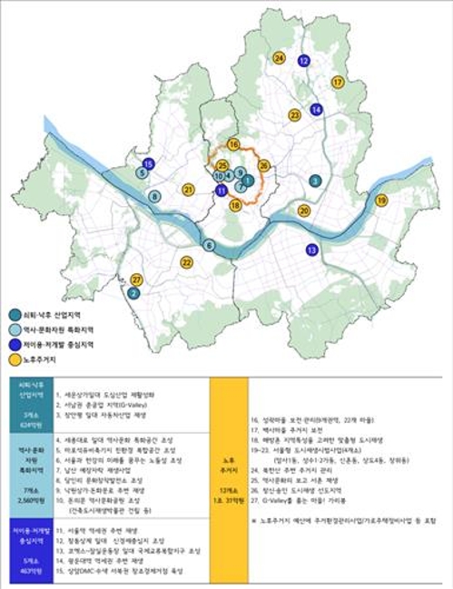 '서울 도시계획 100년 좌우' 재생선도지역 27곳 선정 - 2