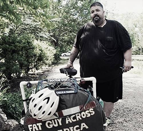 260㎏ 뚱보男, 미국 자전거 횡단으로 희망찾아 나서다 - 2