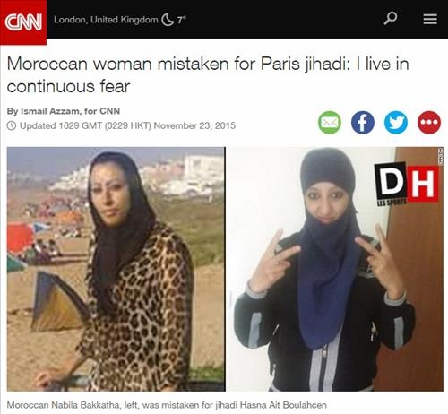 <파리 테러> "어디가 닮았나"…테러범 오해받은 모로코여성 - 3