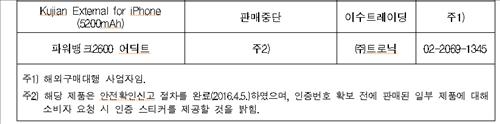 안전 미인증 보조배터리 '범람'…1만5천개이상 판매중단 - 3