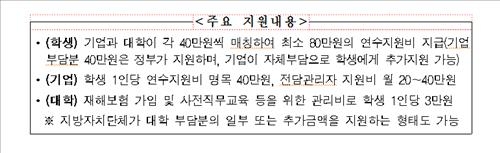 고용부 '재학생 직무체험' 참여대학 공모 - 2