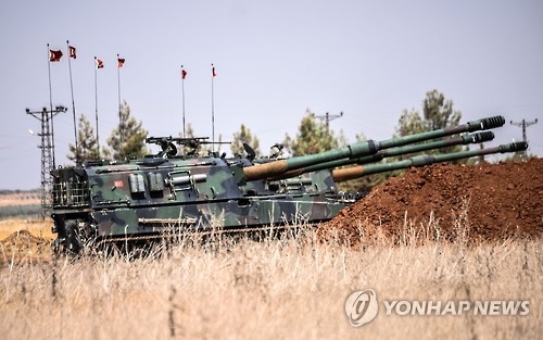 터키·시리아 국경지역의 터키군 탱크