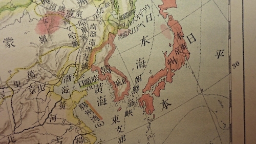 야마가미 만지로(山上萬次郞) 집필한 '여자교과용지도 외국지부 상'(1903) 지도