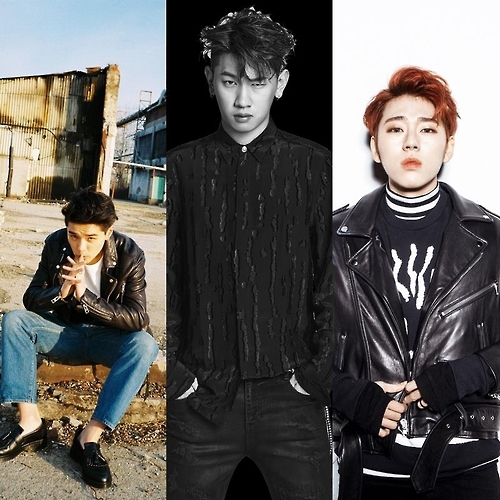 크루 '팬시차일드'의 딘, 크러쉬, 지코(왼쪽부터)