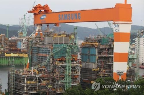 삼성중공업 크레인 사고 현장.