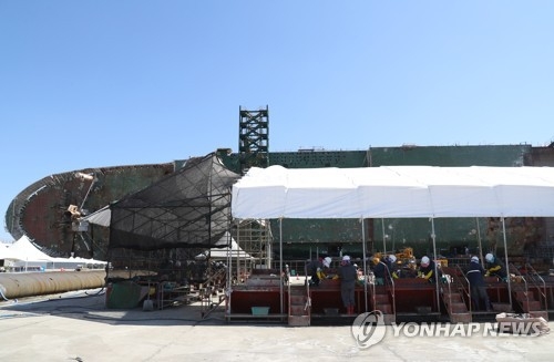 세월호 선체 수색 현장.