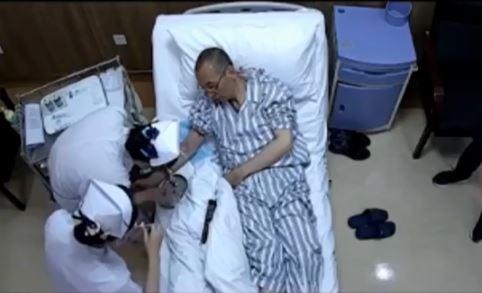 중국당국의 류샤오보 치료장면 영상 캡처