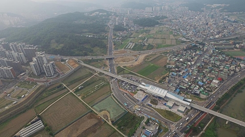 임시개통 앞둔 광주역사 연결도로(남북방향)