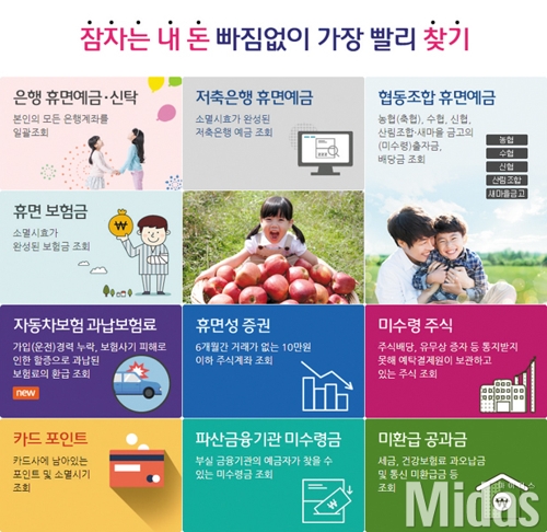 금융소비자 정보포털 ‘파인’의 ‘잠자는 내 돈 찾기’ 코너. 금융감독원 제공