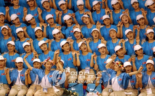 2003년 대구 하계유니버시아드 당시 남한을 찾은 북한 응원단