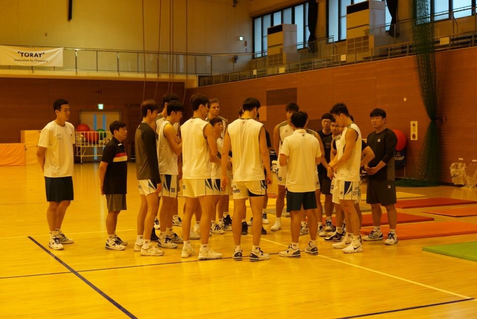 일본에서 전지훈련 중인 삼성화재 배구단