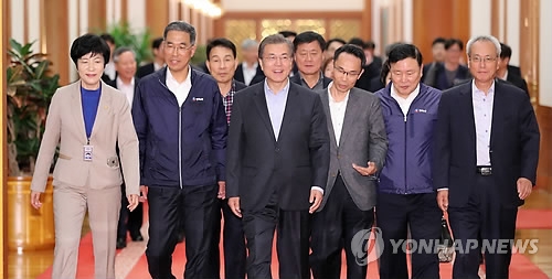 문 대통령, '노동계와 만찬'