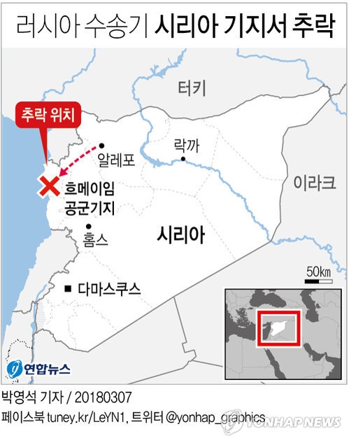 시리아 반군, 러시아 군용기 추락 배후 자처…"동구타 보복"1