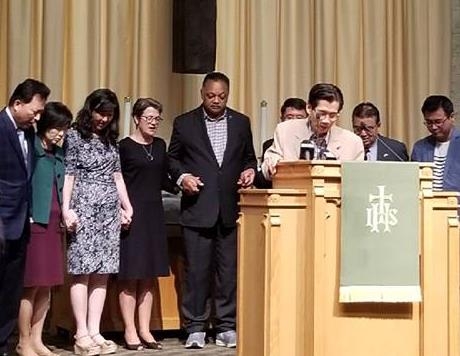 미국 인권운동가 잭슨 목사, 북미정상회담 성공 축원