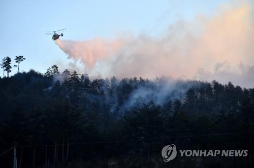 산불 진화하는 산림 헬기