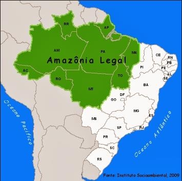 아마존 열대우림 가운데 브라질에 속한 아마조니아 레가우(Amazonia Legal) [국영 뉴스통신 아젠시아 브라질]