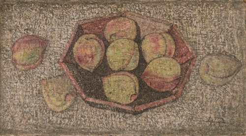 박수근, 복숭아, 캔버스에 유채, 50×28cm, 1957년경