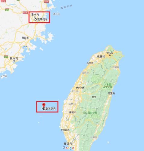 중국 전투기가 나타난 대만해협 부근 펑후섬