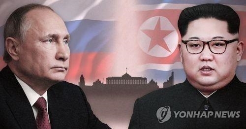 푸틴 대통령(왼쪽)과 김정은 위원장(PG) [제작 최자윤] 사진합성, 일러스트