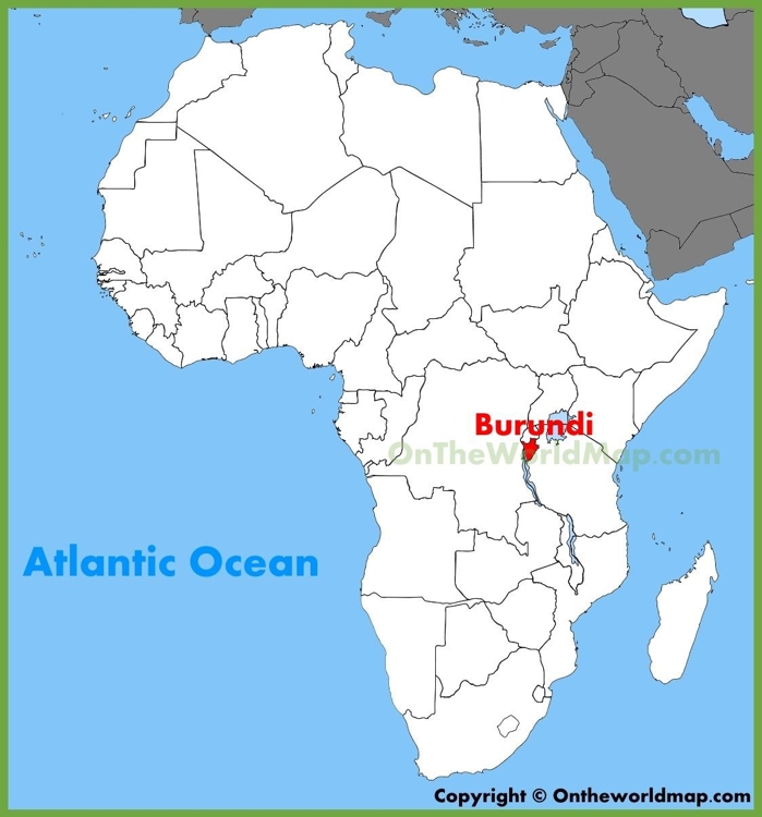 동아프리카 부룬디가 표시된 지도[구글 이미지]