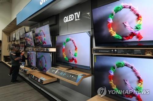 미국 가전매장의 삼성전자 TV