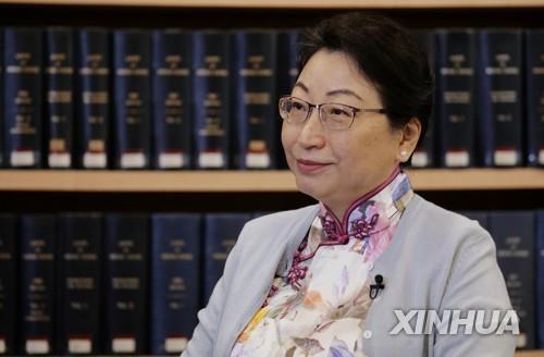 지난달 신화통신 인터뷰 당시 테레사 청 홍콩 법무장관
