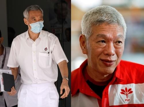 집권 여당을 이끄는 리셴룽 싱가포르 총리(왼쪽)와 야당에 들어간 동생 리셴양