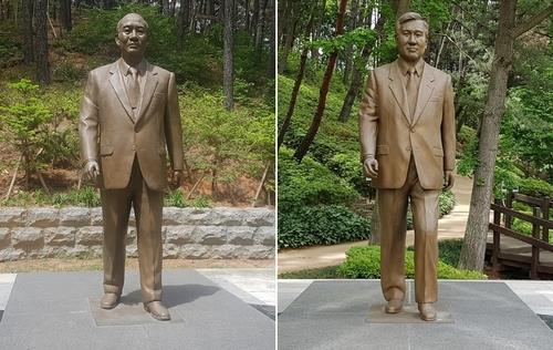 청남대에 있는전두환(왼쪽)·노태우 전 대통령 동상