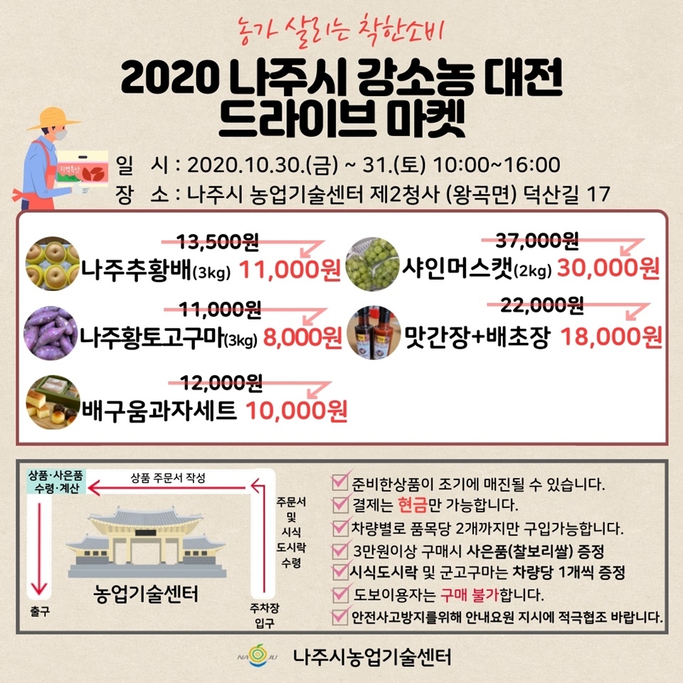 나주시, 30-31일 드라이브 스루 마켓