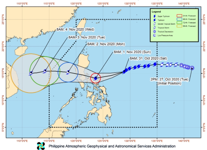 필리핀 북부로 향하는 슈퍼 태풍 '고니'