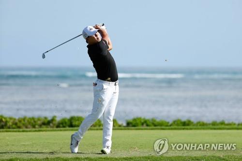 김시우의 아이언샷 모습.