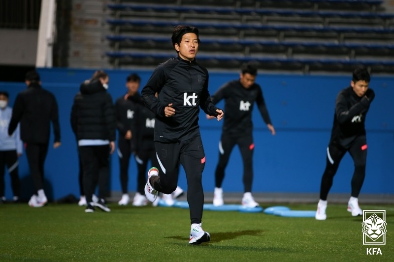 22일 일본 요코하마 훈련장에서 러닝을 하는 박주호(수원FC)
