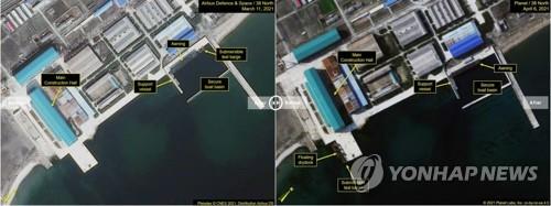 "북 신포조선소 SLBM 시험선박 이동"