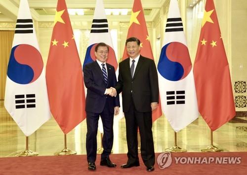 2019년 베이징서 만난 문 대통령과 시진핑 국가주석