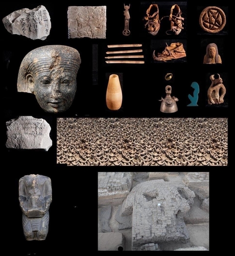 이집트 아비도스 람세스2세 신전에서 발굴된 유물들.