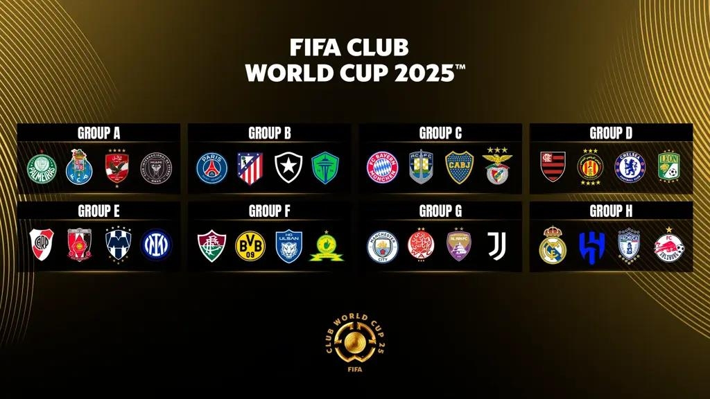 2025 FIFA 클럽 월드컵 조 추첨 결과.