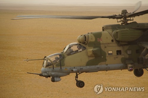 시리아 동부서 작전 수행하는 러시아군 헬기
