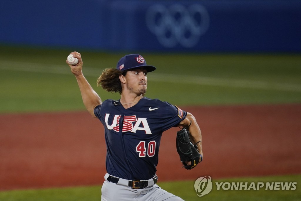 5일 한국전에 선발 등판하는 미국 대표팀 우완 조 라이언