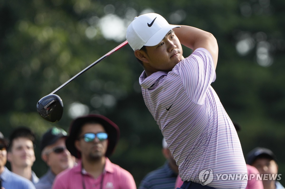 김주형의 2라운드 경기 모습