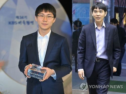 박정환(왼쪽) 이세돌(오른쪽)