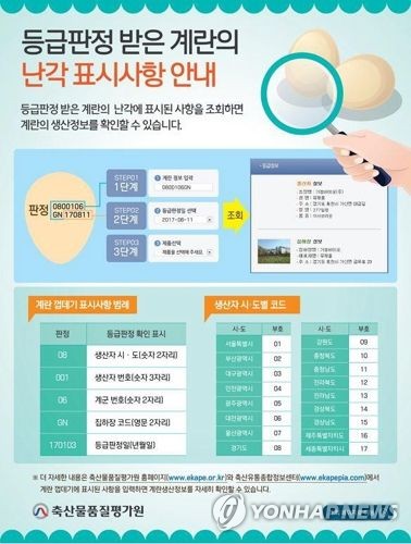 등급판정 계란 난각 표시 안내