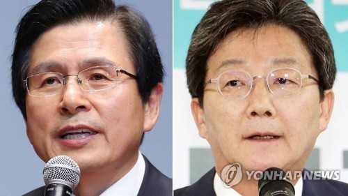 자유한국당 황교안 대표(왼쪽), 바른미래당 유승민 의원