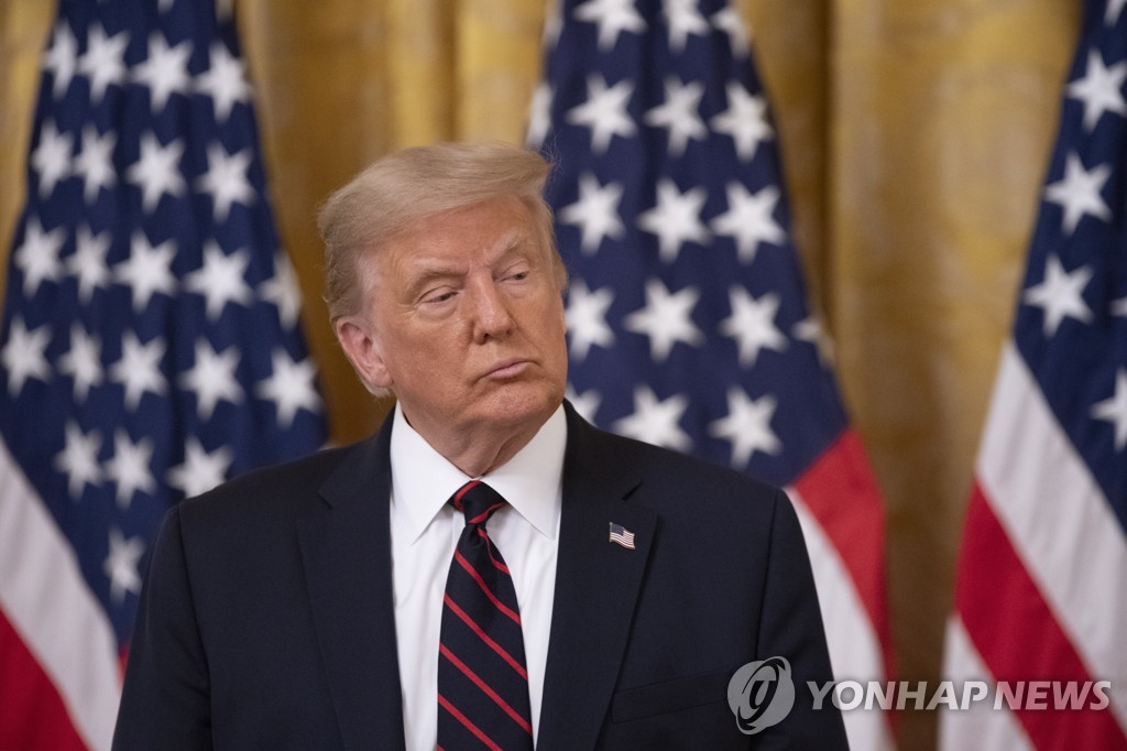 This EPA photo shows U.S. President Donald Trump at the White House on Aug. 4, 2020. (Yonhap)
