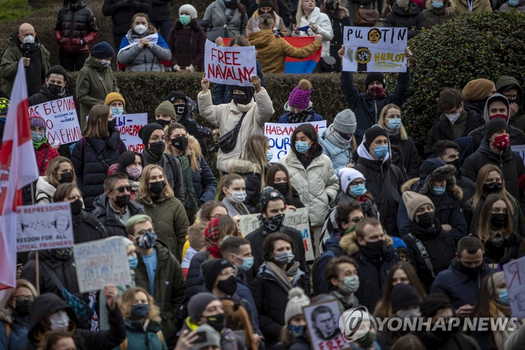 CZECH REPUBLIC RUSSIA NAVALNY SUPPORTERS PROTEST